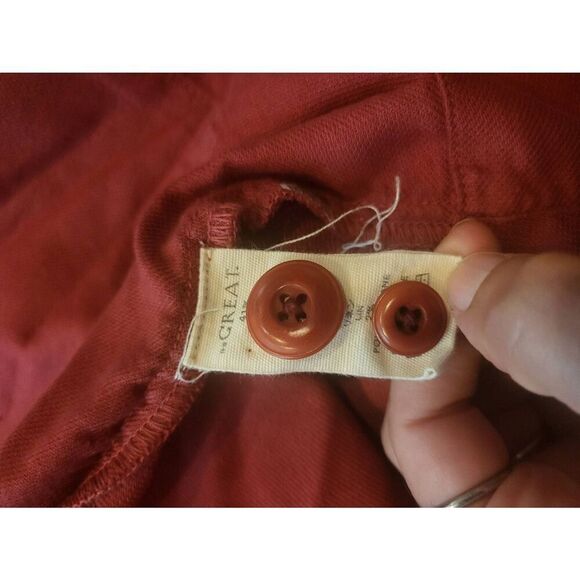 The Great Jacket Women's Medium Wine Red Swingy Army Japanese Twill Cotton - Picture 6 of 8